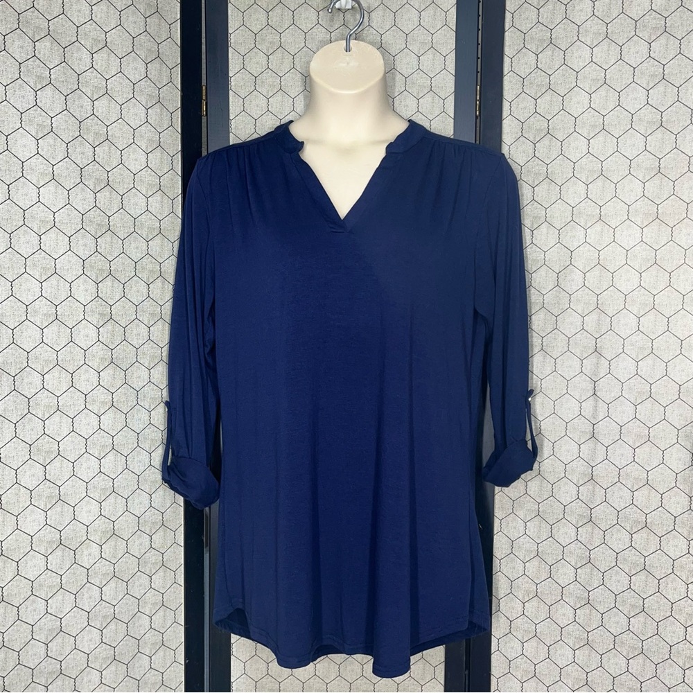 Lildy Roll Up Sleeve Tunic Top